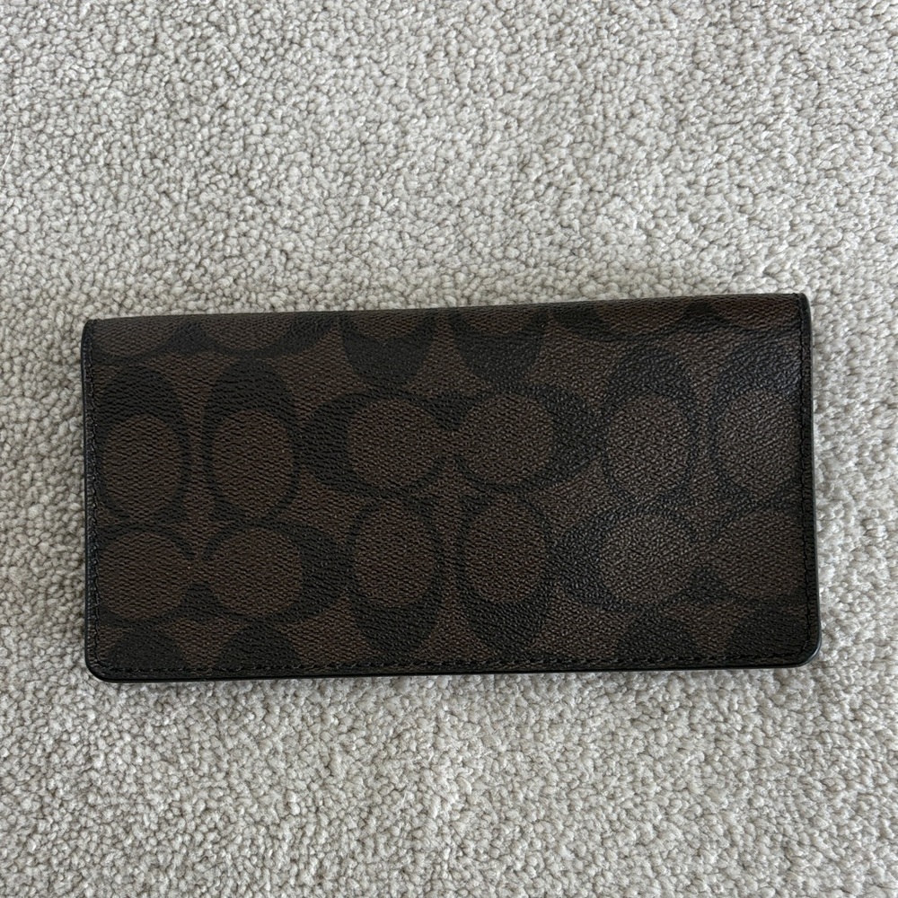 Coach Black Leather Folded Wallet